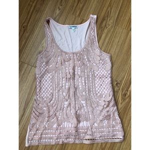Express Metallic Crochet Tank